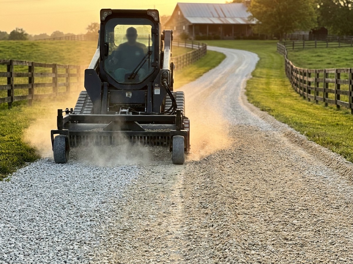Restored crowned gravel driveway — reference image